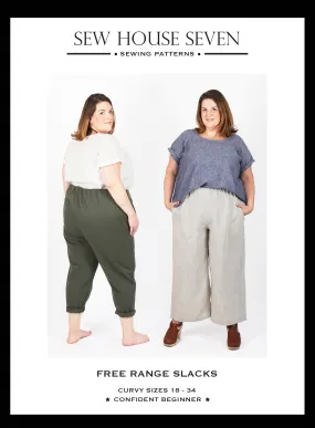 Free Range Slacks Sewing Pattern | Plus Size 18-34 by Sew House Seven