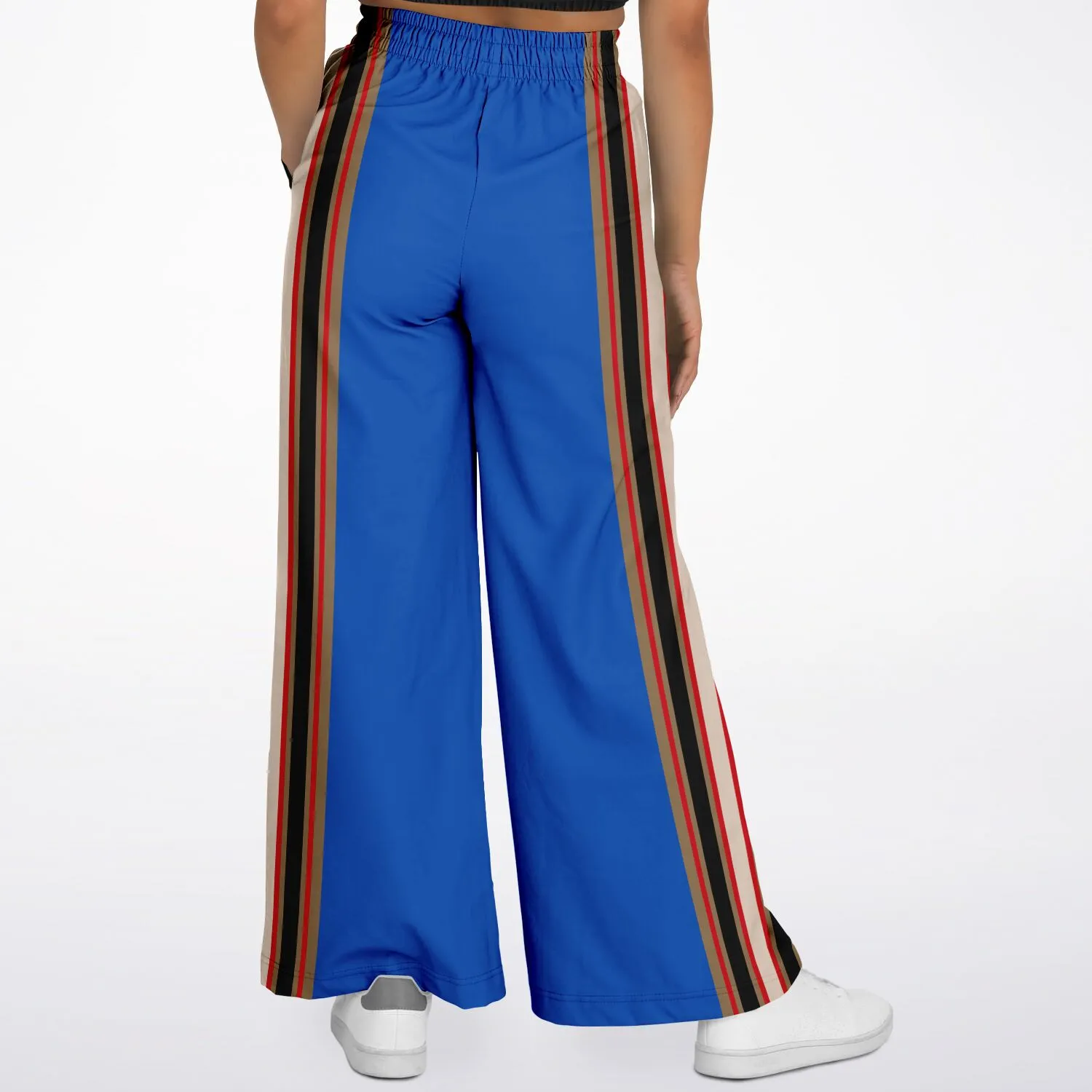 Gold Line Blue Eco-Poly Stretchy Phat Bellbottoms