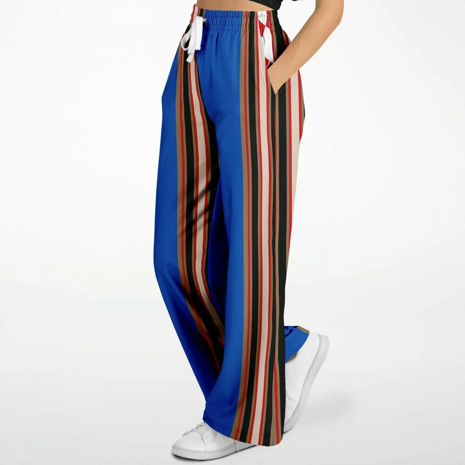 Gold Line Blue Eco-Poly Stretchy Phat Bellbottoms