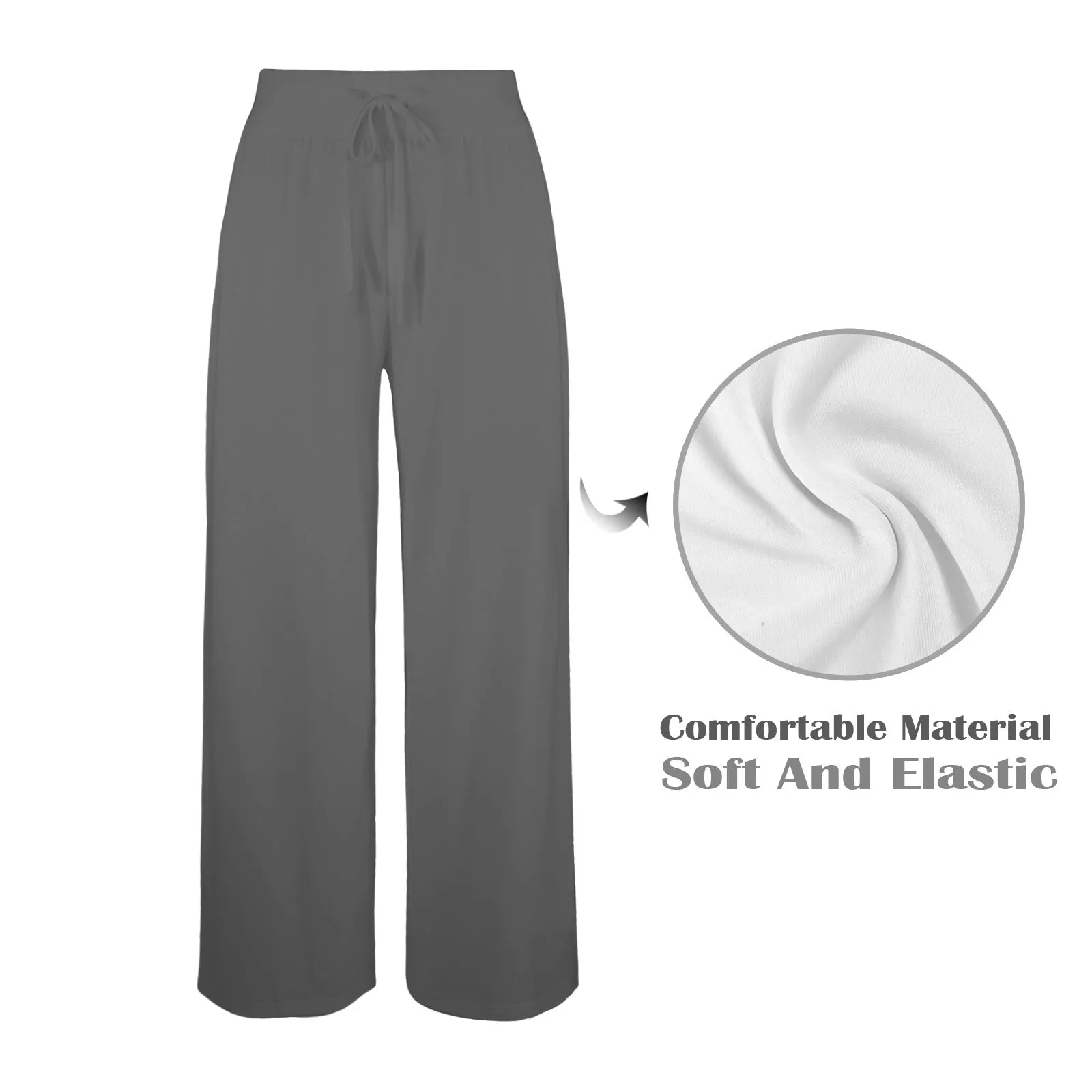 Gray Women's Wide Leg Lounge Pants