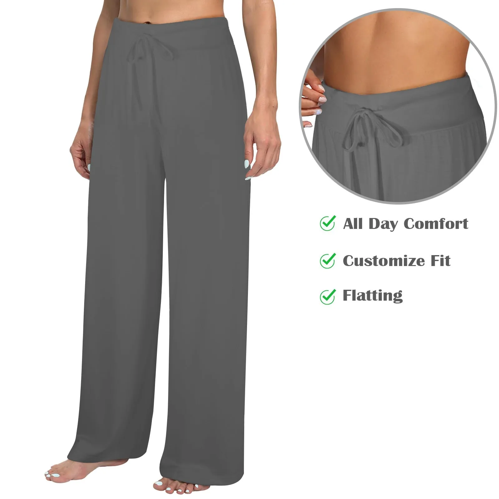 Gray Women's Wide Leg Lounge Pants