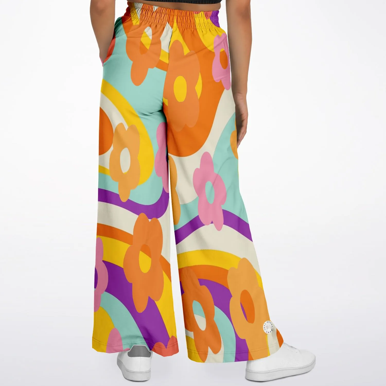 Happy Valley Retro Floral Eco-Poly Stretchy Phat Bellbottoms