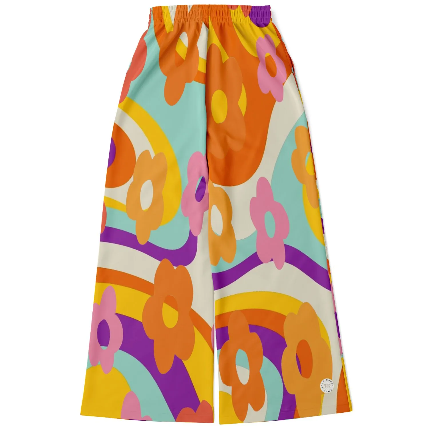 Happy Valley Retro Floral Eco-Poly Stretchy Phat Bellbottoms