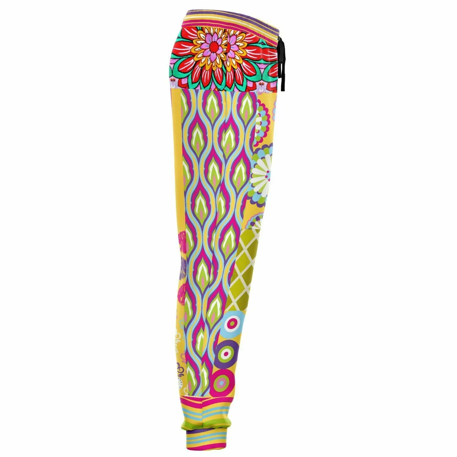 Hello Janis! Yellow Patchwork Unisex Eco-Poly Joggers