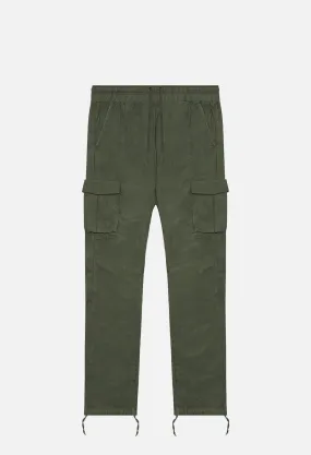 Herringbone Cargo Pants / Olive