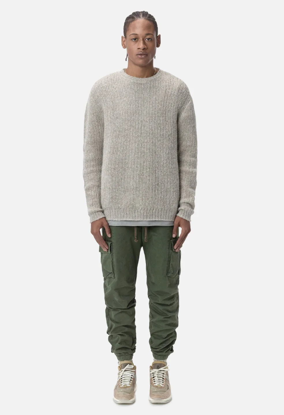 Herringbone Cargo Pants / Olive