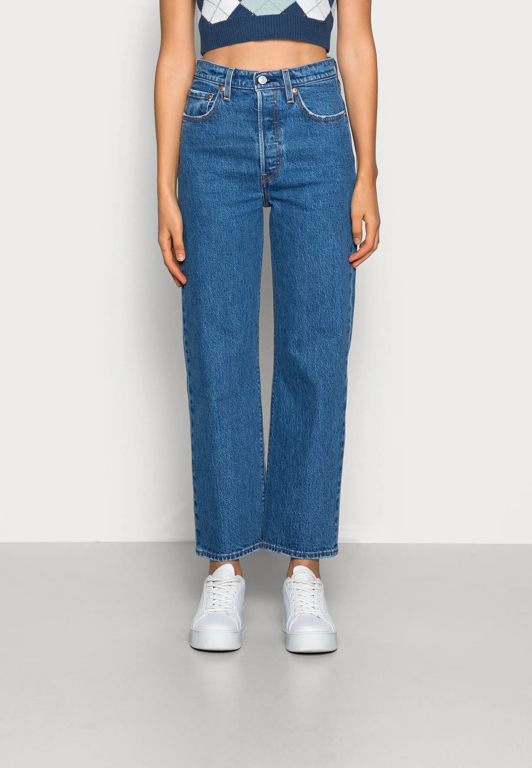 JEANS LEVI'S 501 FEMME ORIGINAL CROPPED JAZZ POP BLEU