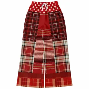 Jersey Salsa Red Plaid Eco-Poly Stretchy Phat Bellbottoms