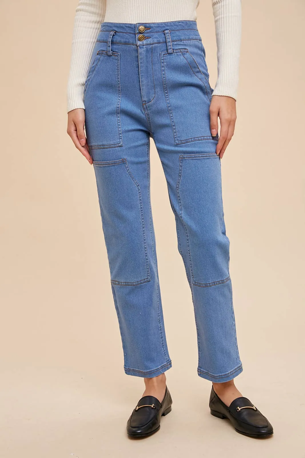 Jessie Cargo Stretch Denim Jean