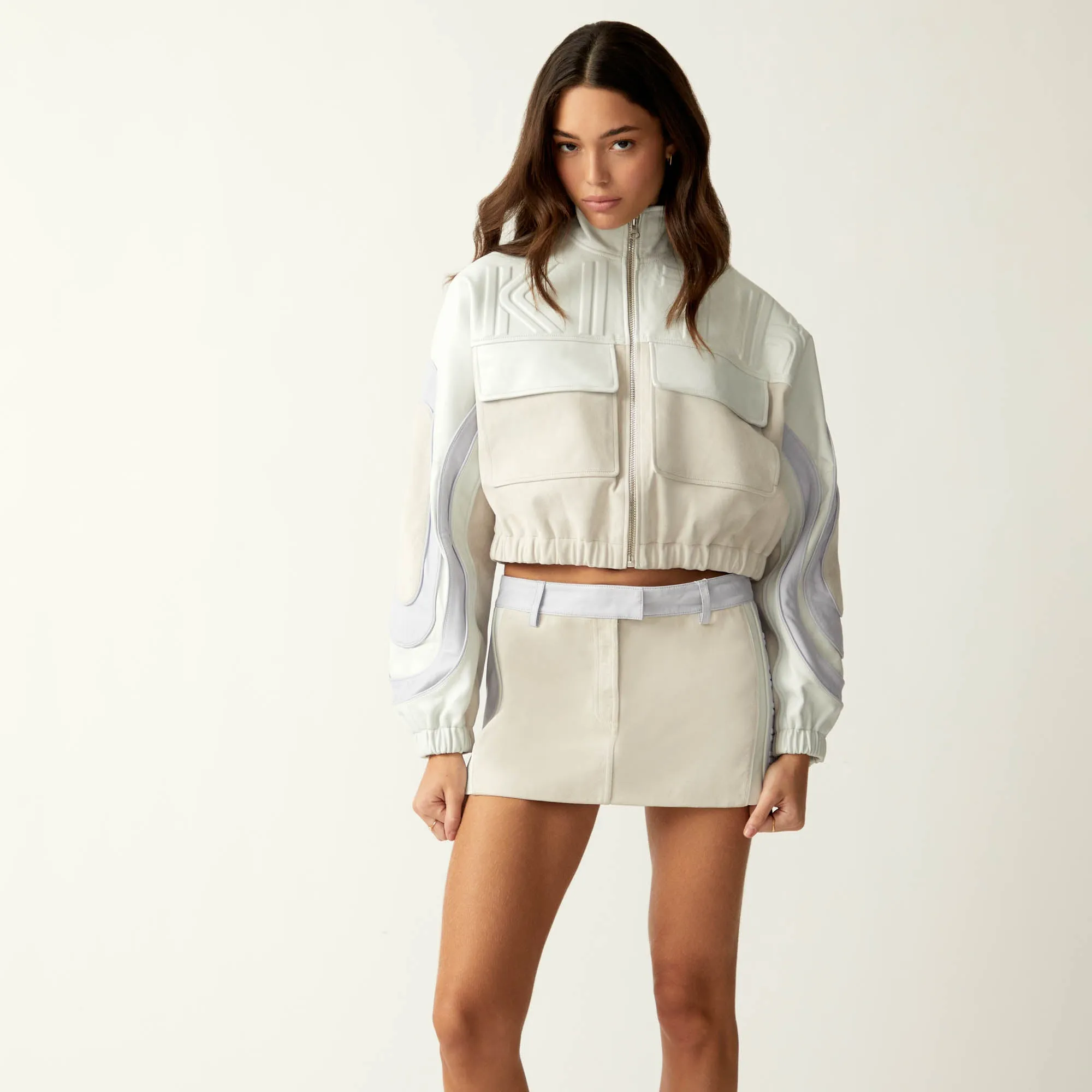 Kith Women Mei Leather Track Bomber - Sandrift