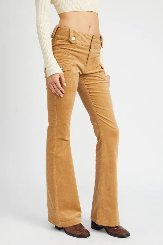 LOW RISE PANTS WITH BELL BOTTOM