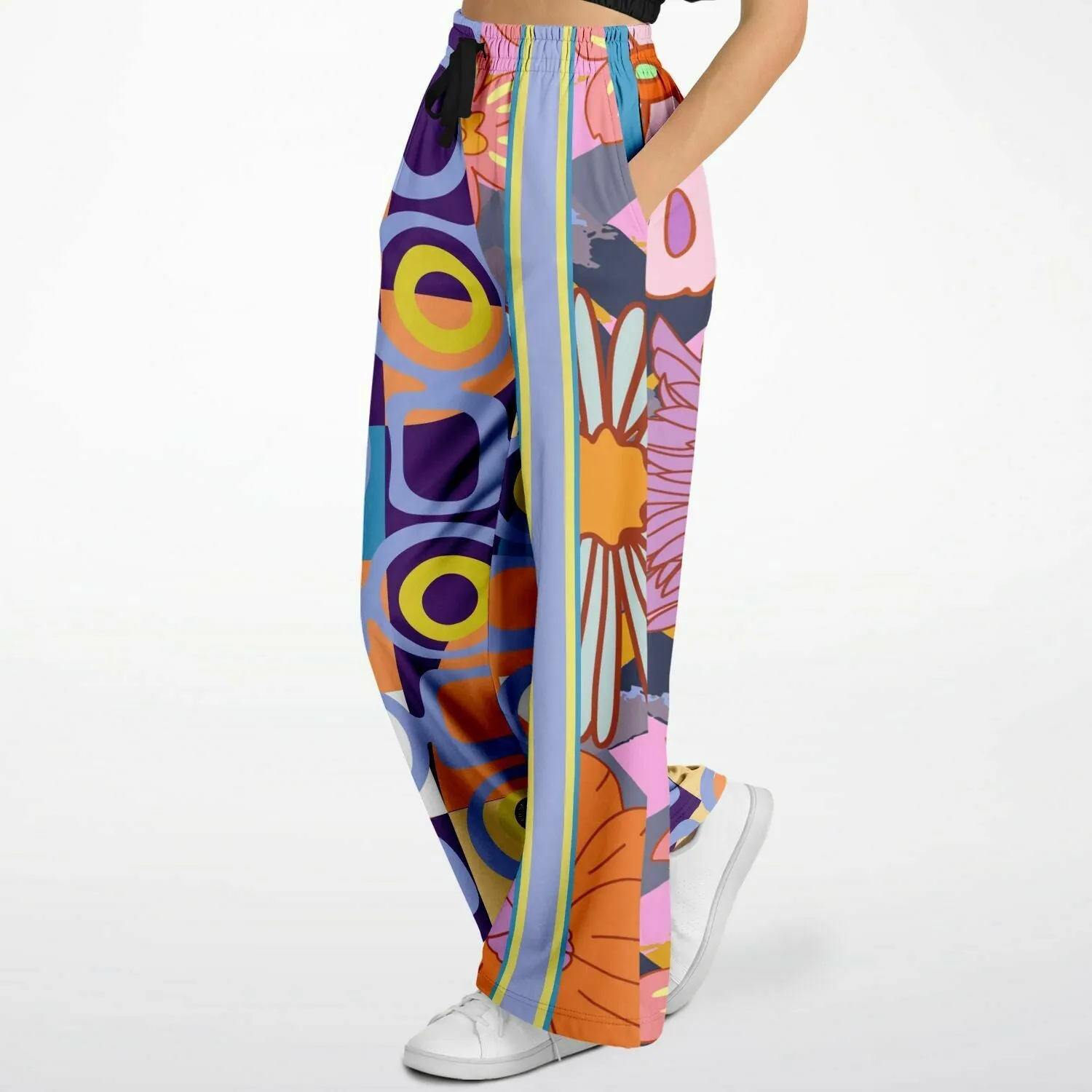 Mercury Retrograde Floral Geo Eco-Poly Stretchy Phat Bellbottoms