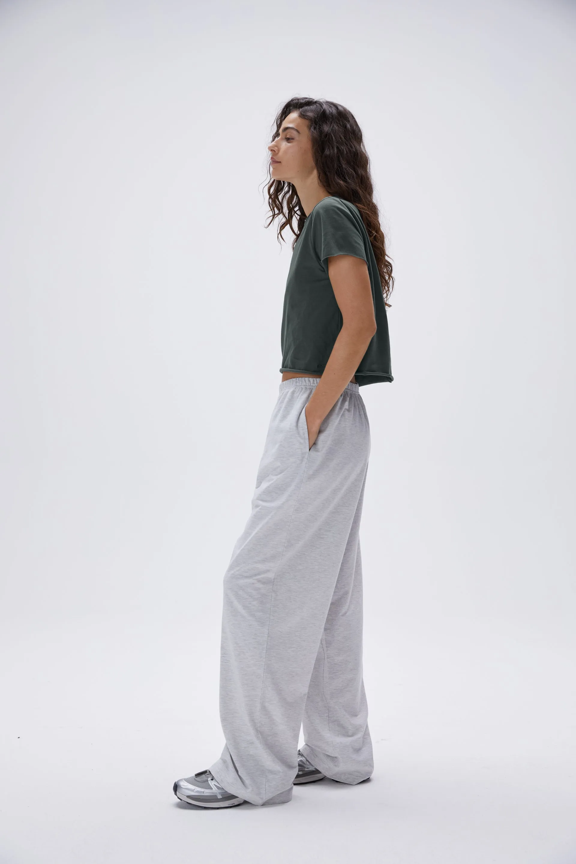 Modal Cotton Pants - Grey Melange