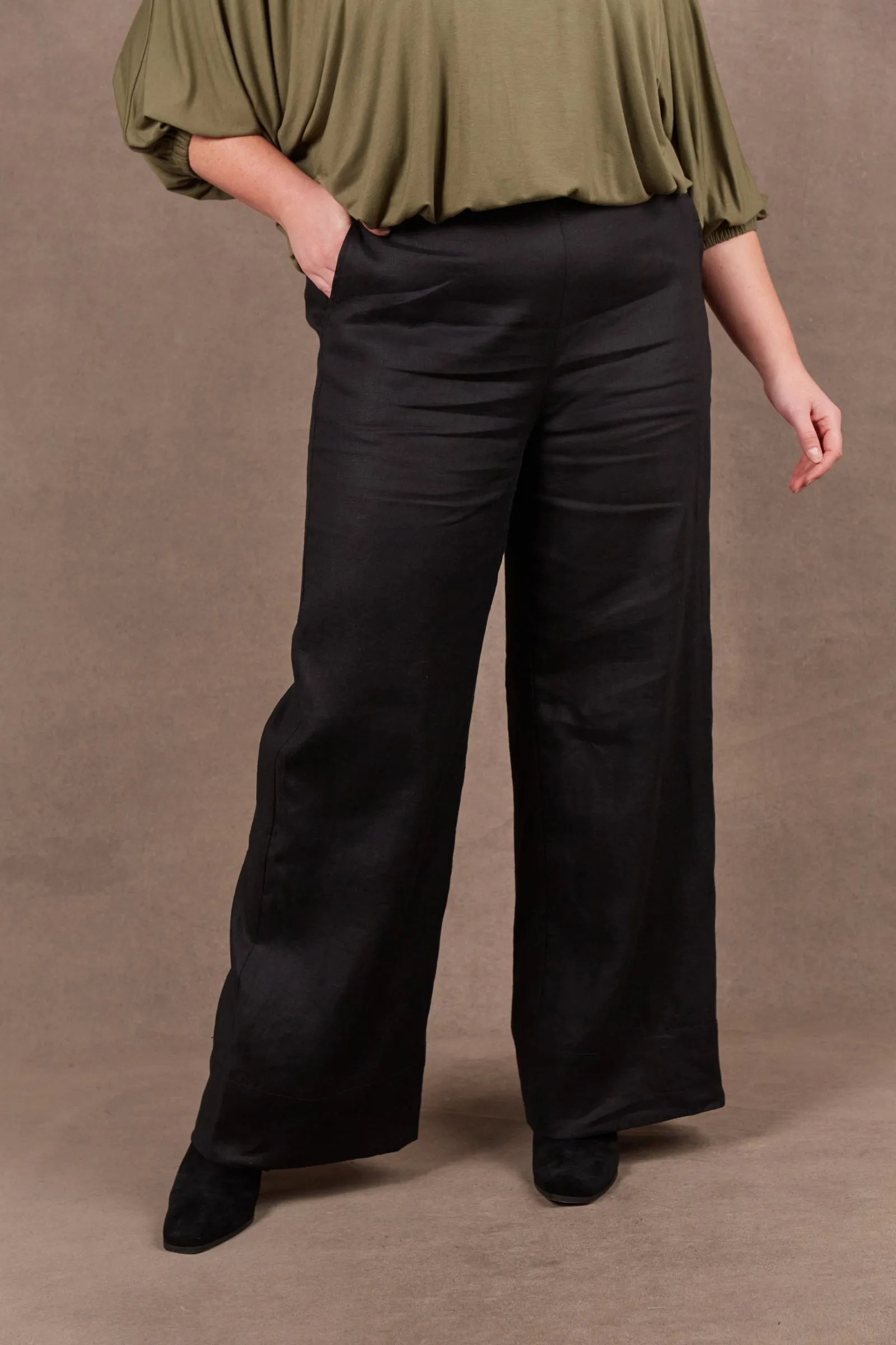 Nama Linen Pant - Ebony Black