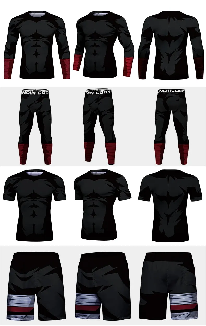 Naruto 'Rock Lee | Dark' Elite Four Piece Compression Rash Guard Fight Set