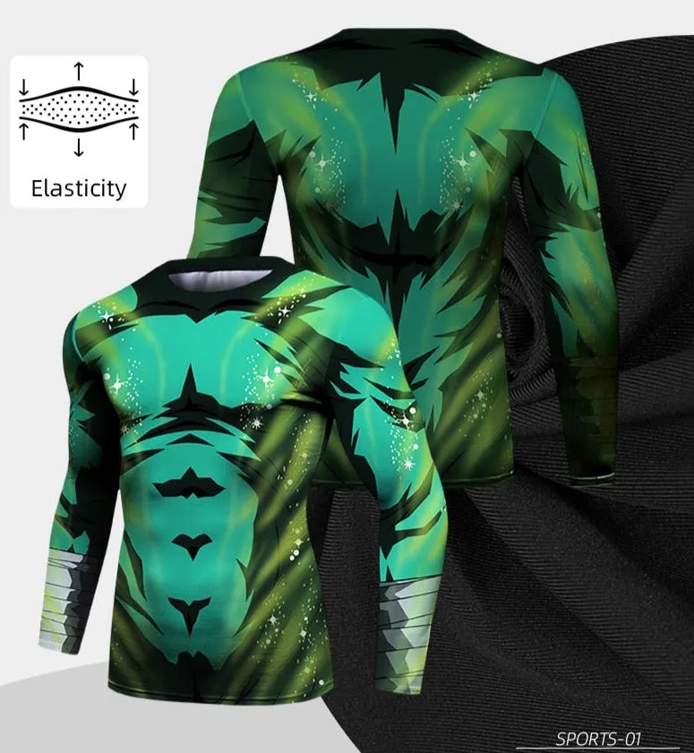 Naruto 'Rock Lee | Dark' Elite Four Piece Compression Rash Guard Fight Set