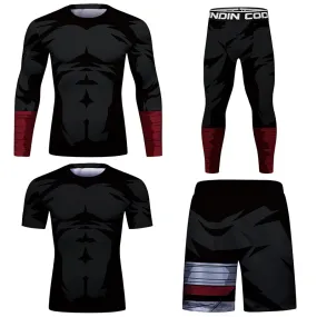 Naruto 'Rock Lee | Dark' Elite Four Piece Compression Rash Guard Fight Set