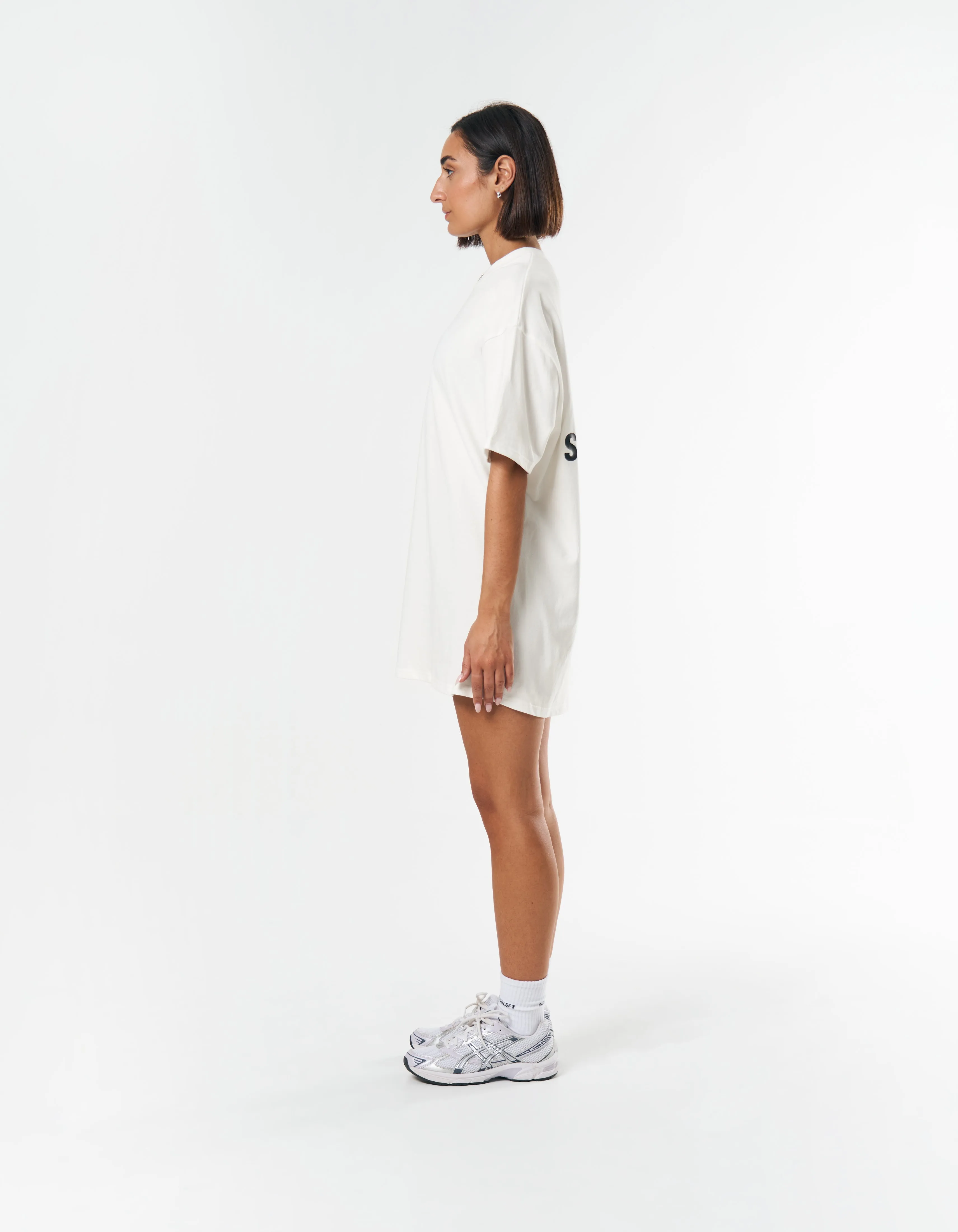 Neck Logo Tee - White