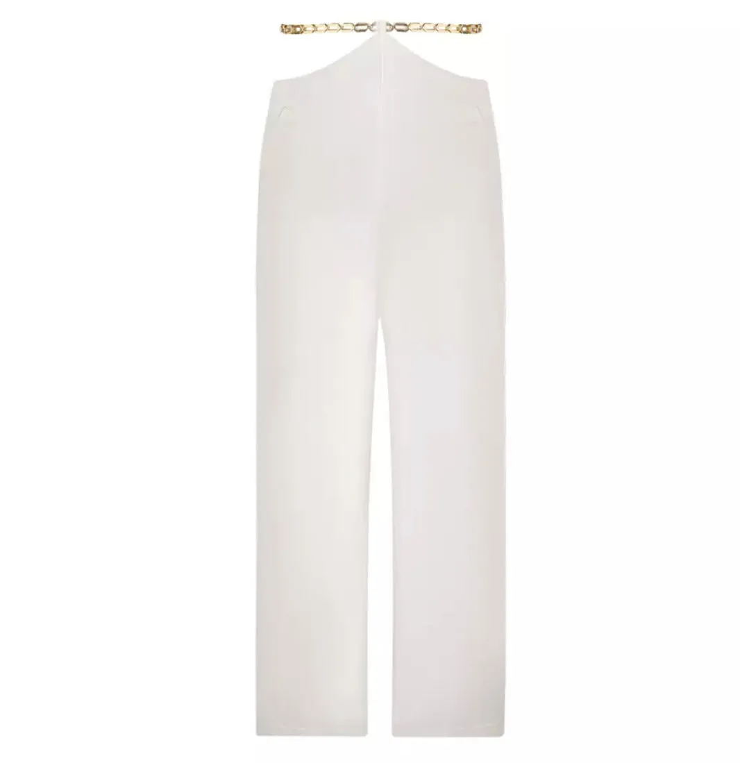 New York Waist Chain White Pants