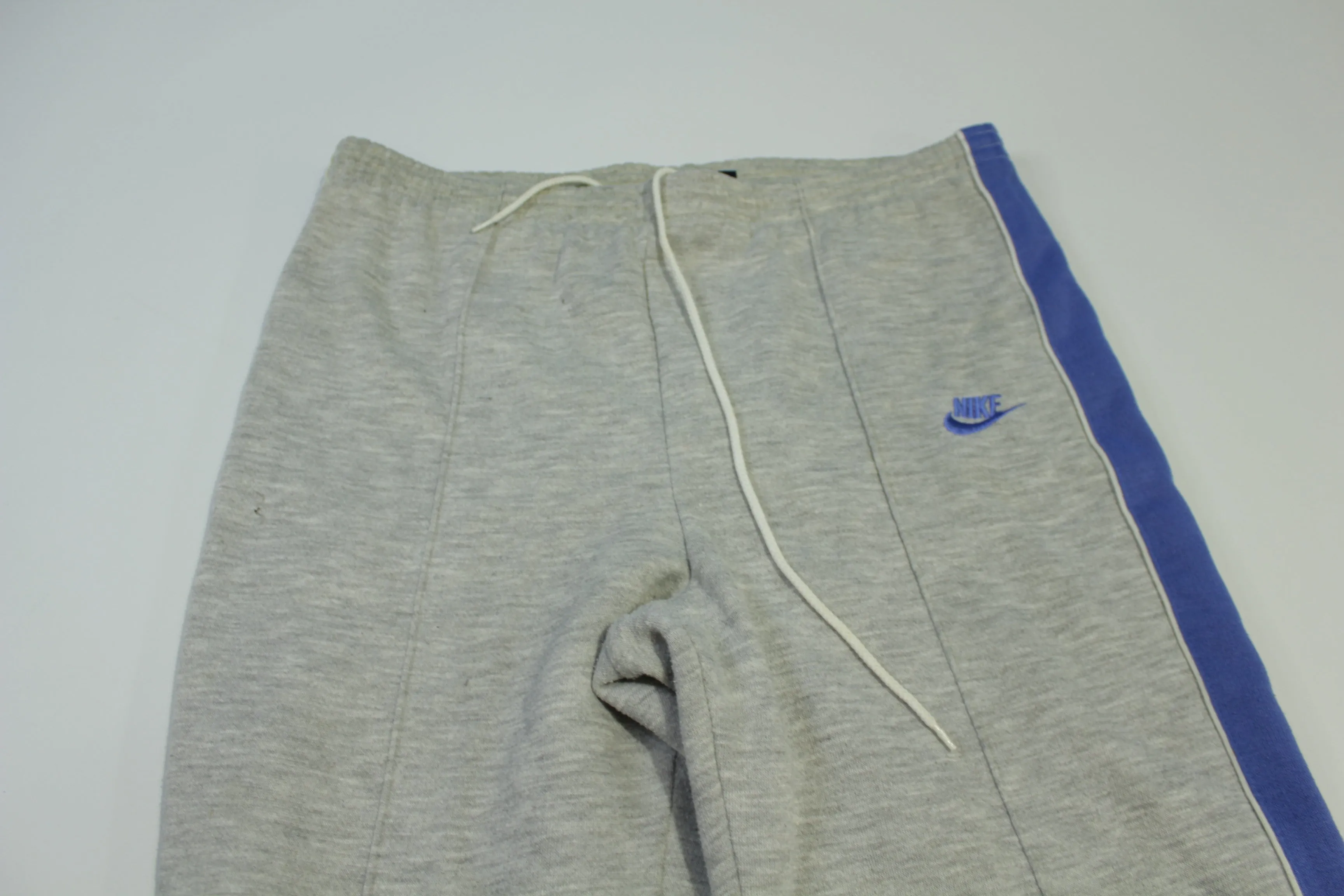 Nike Vintage 80's Heathered Gray Blue Striped Track Sweats Pants