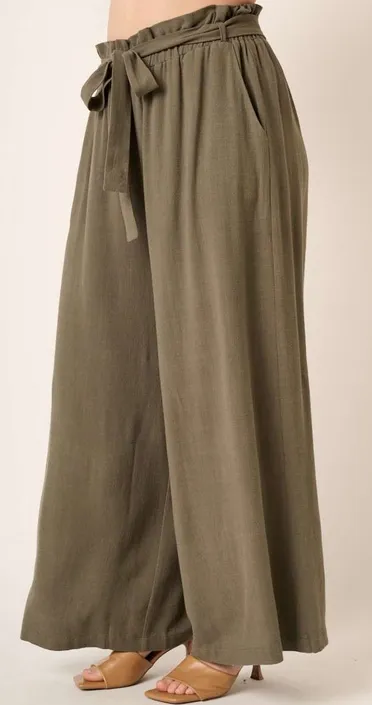 Noah Wide Leg Pants in Olive