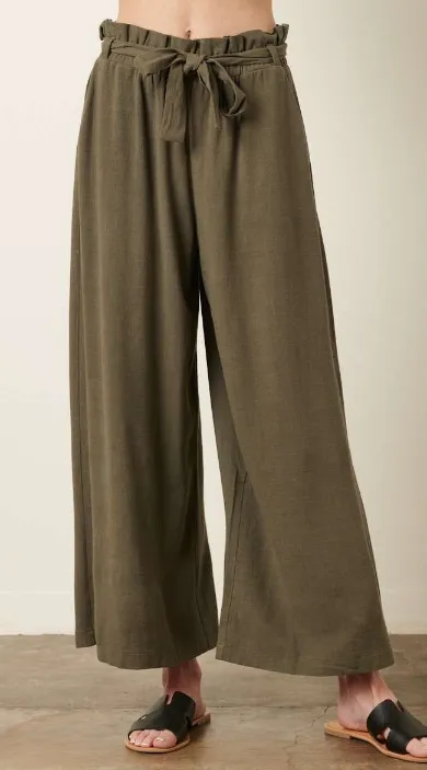 Noah Wide Leg Pants in Olive