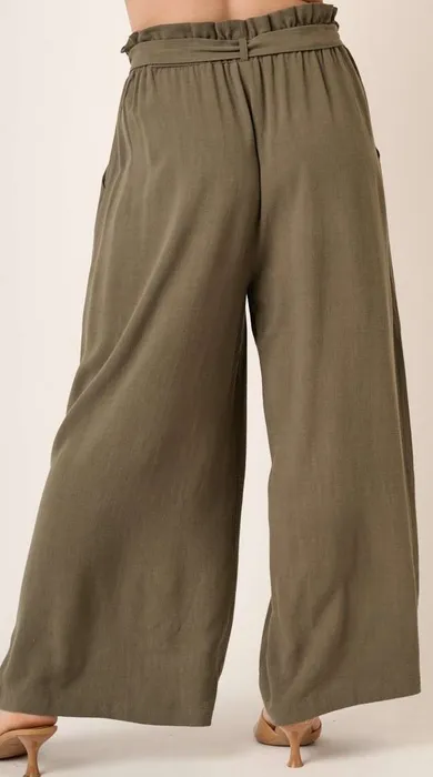 Noah Wide Leg Pants in Olive