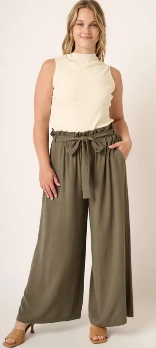 Noah Wide Leg Pants in Olive