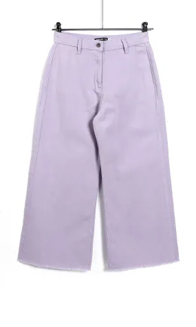 O158868 Light Purple Wide Leg Cotton Pants