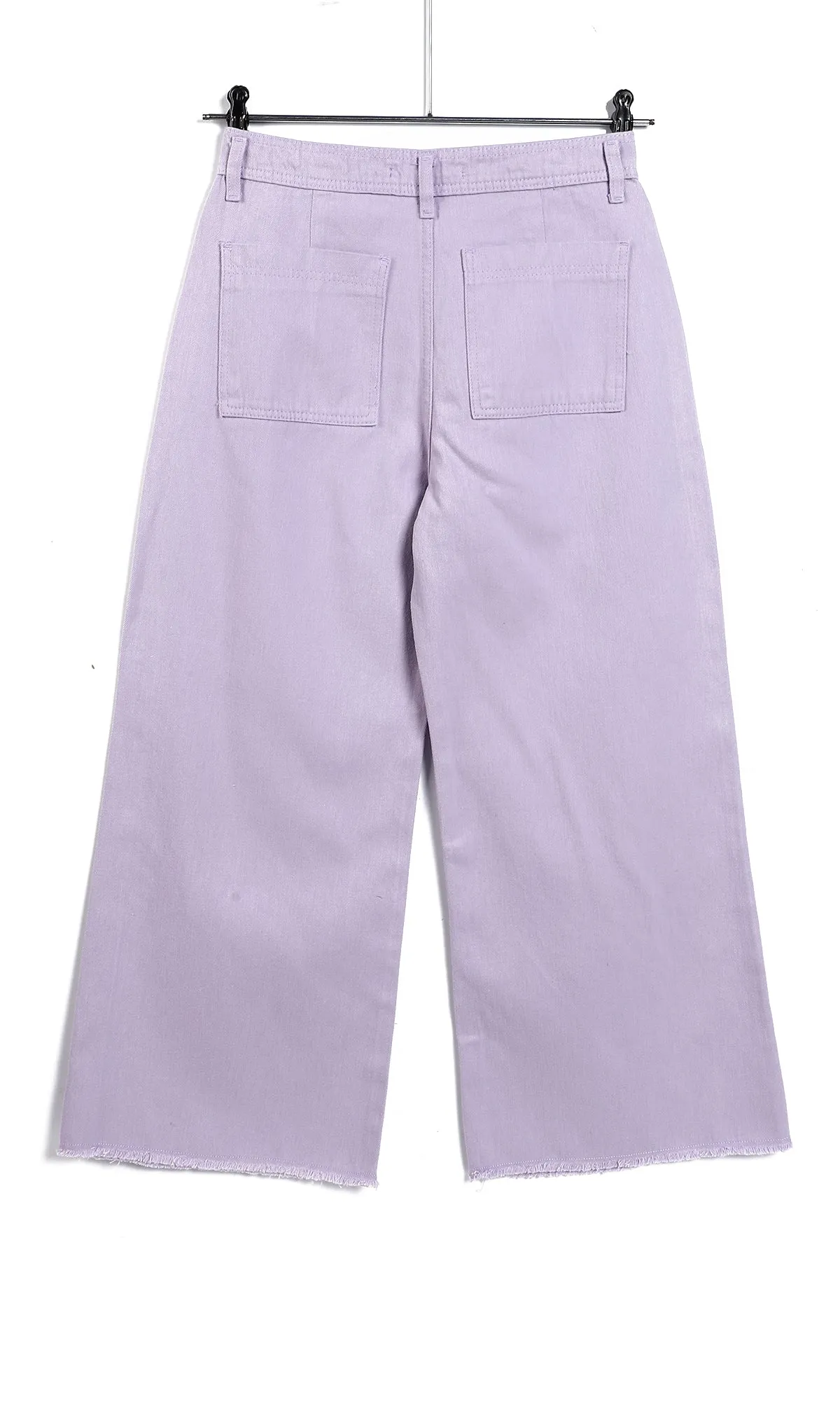 O158868 Light Purple Wide Leg Cotton Pants