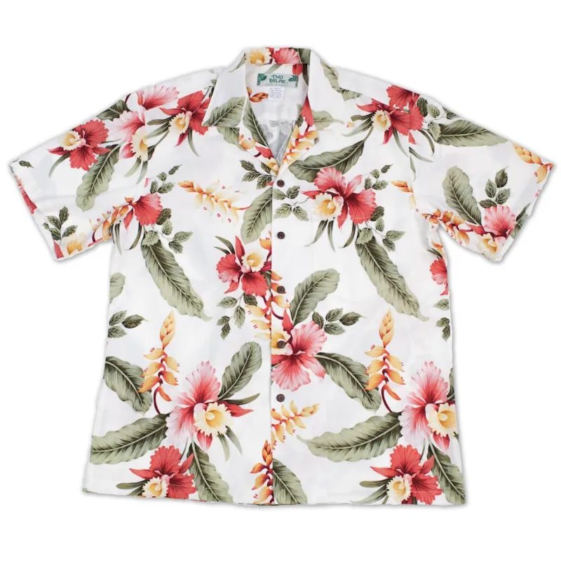 Orchid Floral Print Shirt | White