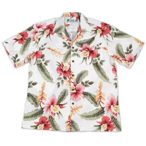 Orchid Floral Print Shirt | White