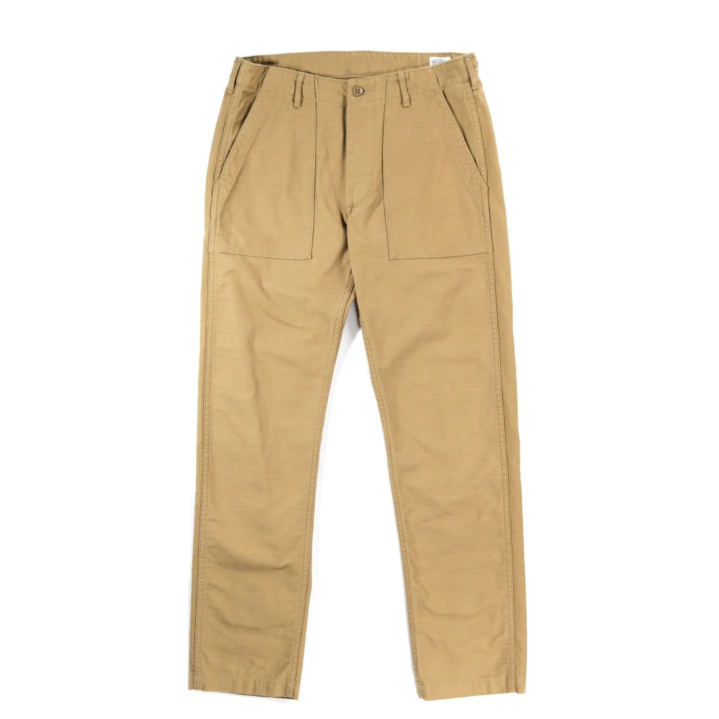 ORSLOW SLIM FIT FATIGUE PANTS KHAKI REVERSE SATEEN