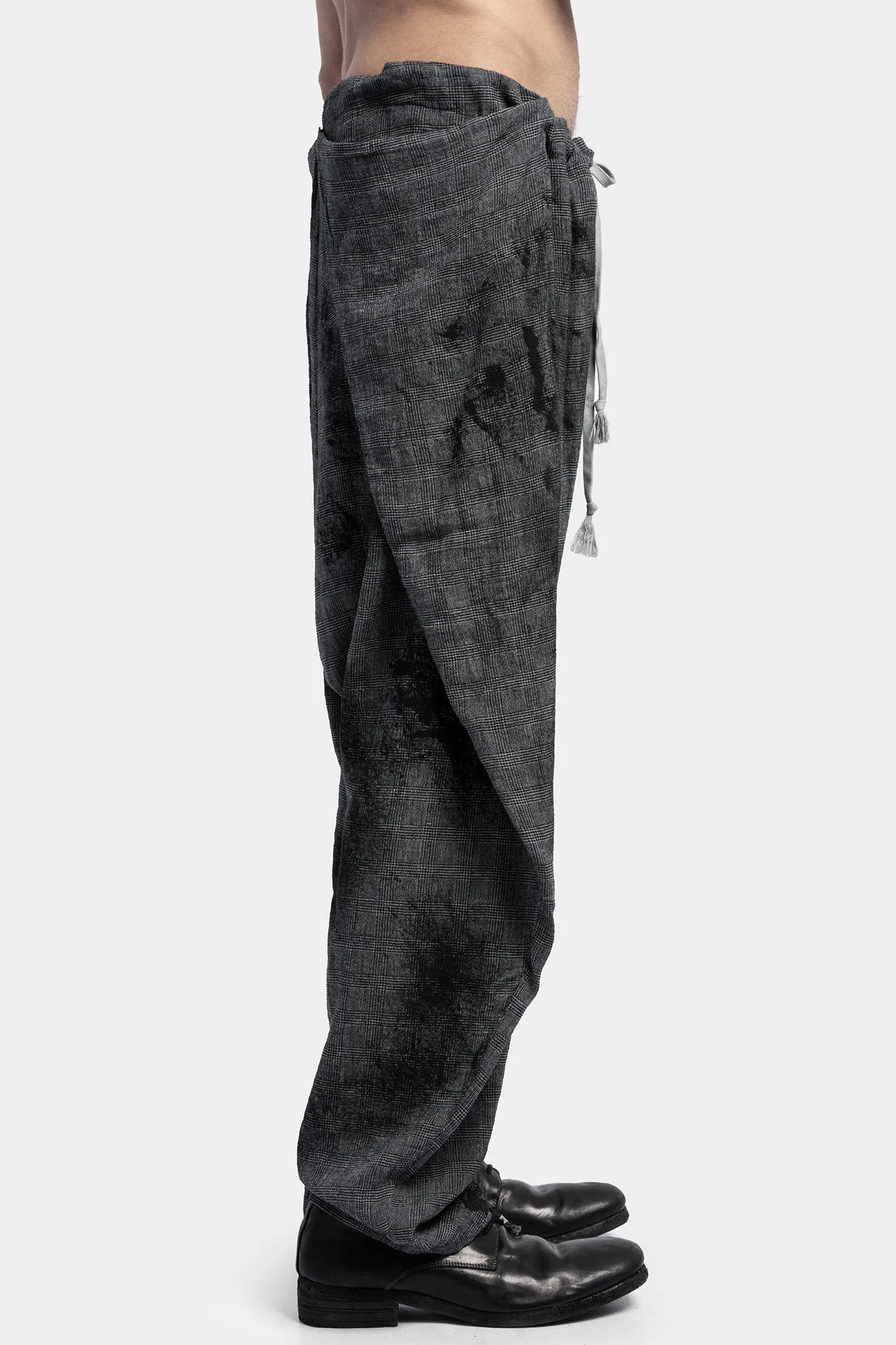 Overlap linen pants