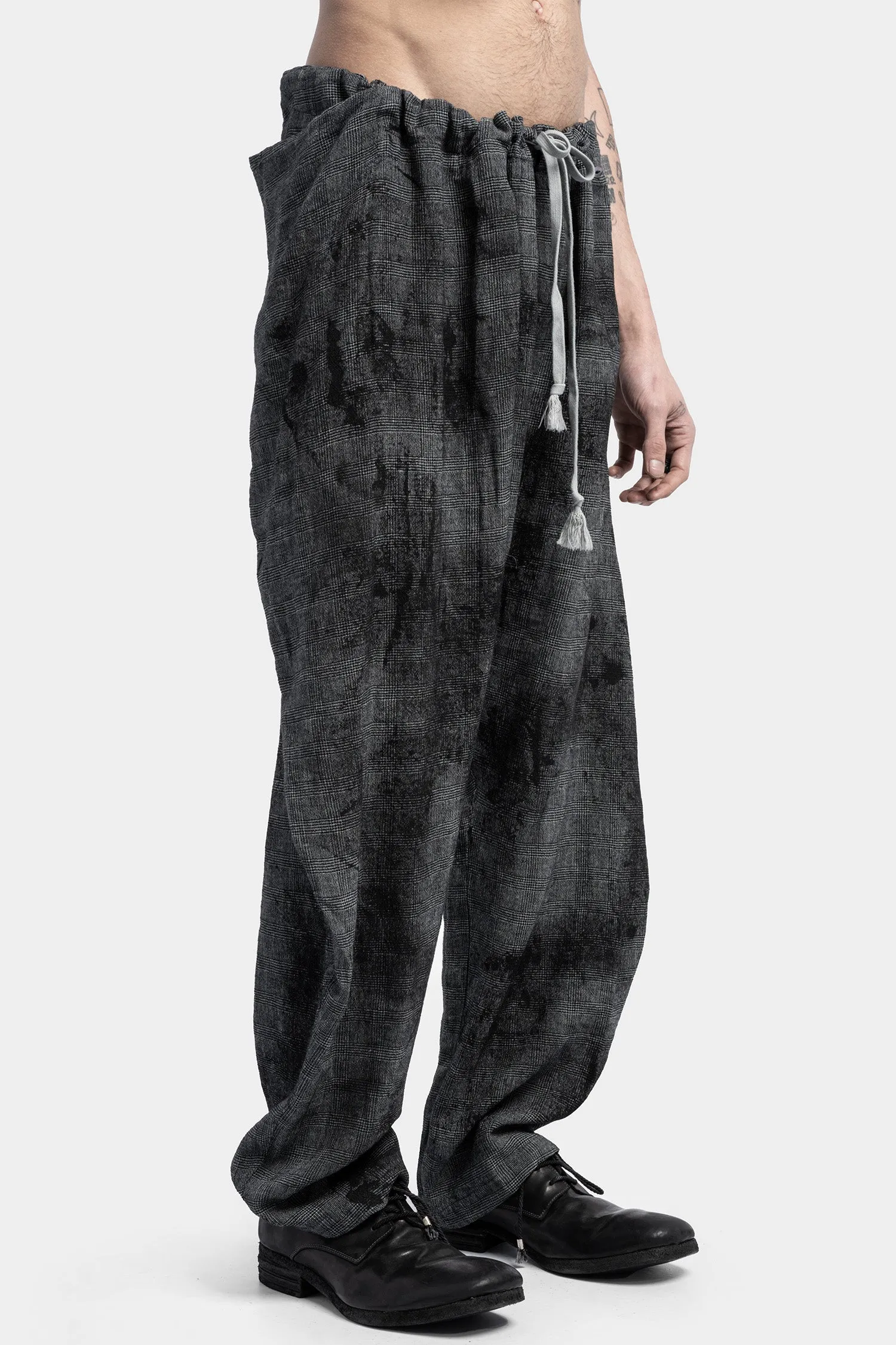 Overlap linen pants