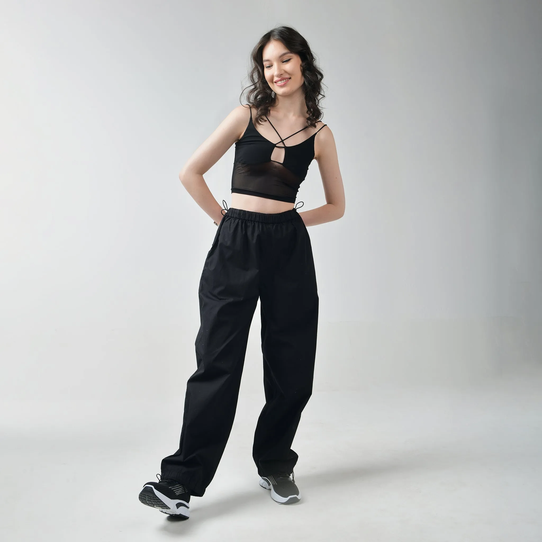 Parachute Pant Black & White Combo