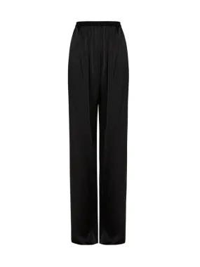 Relaxed Satin Pant in Black