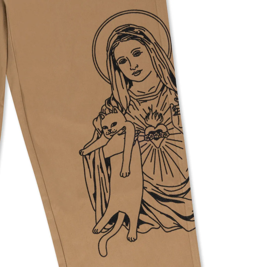 RIPNDIP MOTHER MARY PANTS-TAN