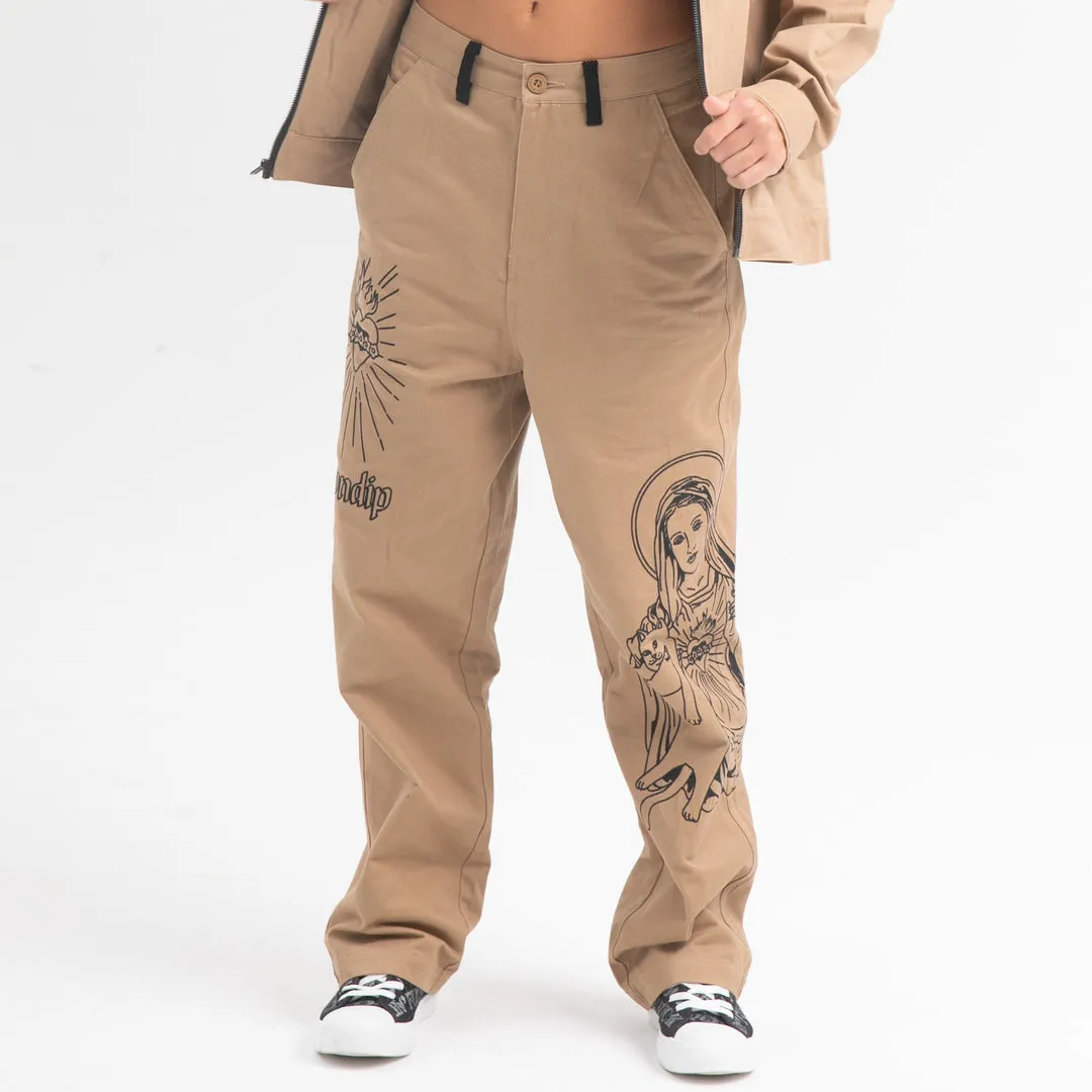 RIPNDIP MOTHER MARY PANTS-TAN