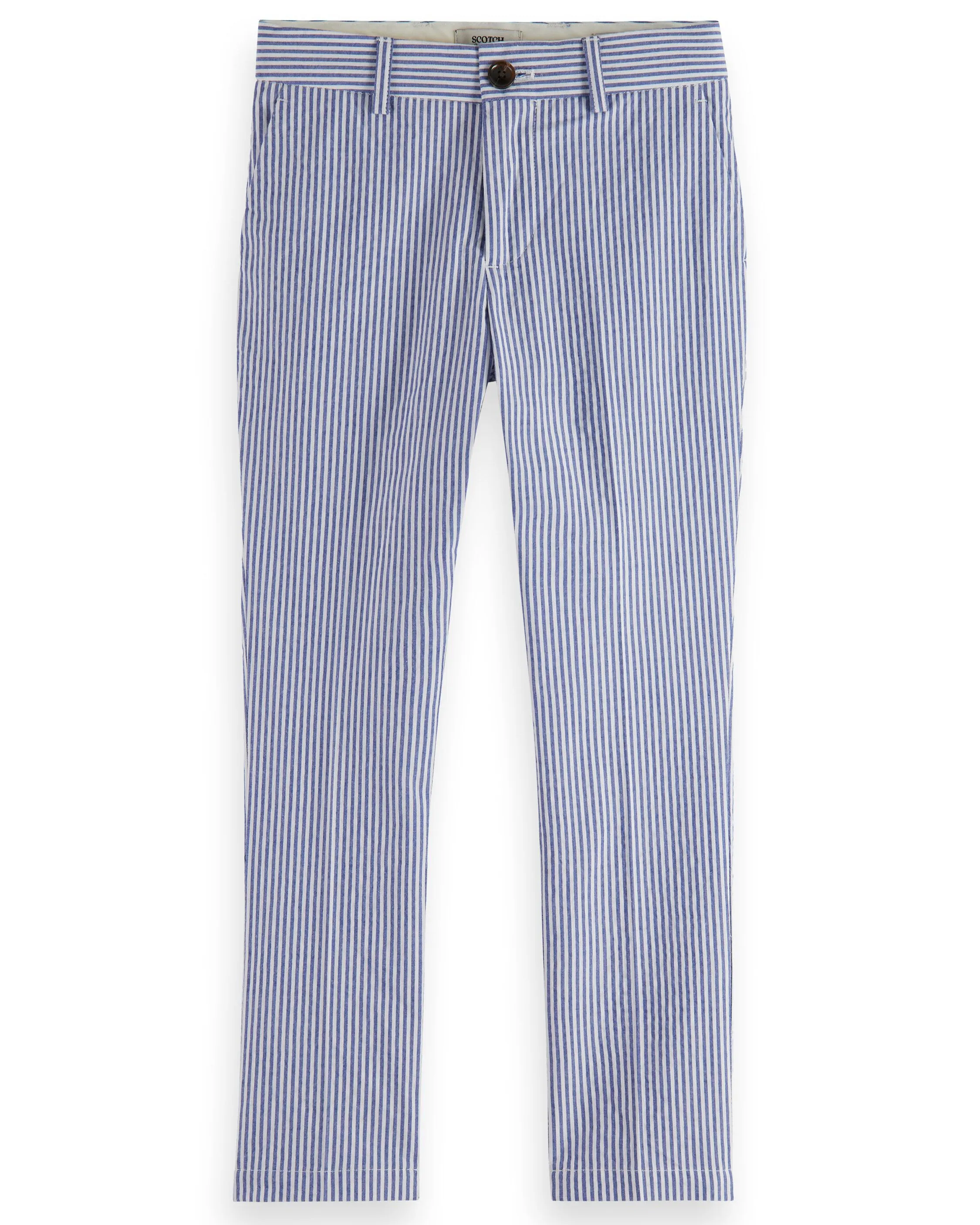 SCOTCH AND SODA SS24 BOY REGULAR SLIM-FIT SEERSUCKER CHINO PANT