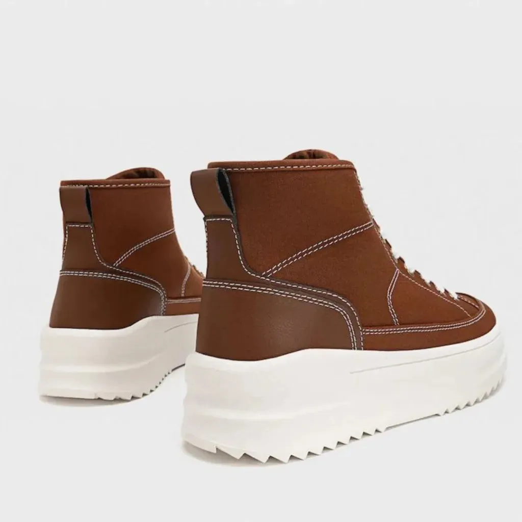 STRADIVARIUS Fabric High Top Trainers Women