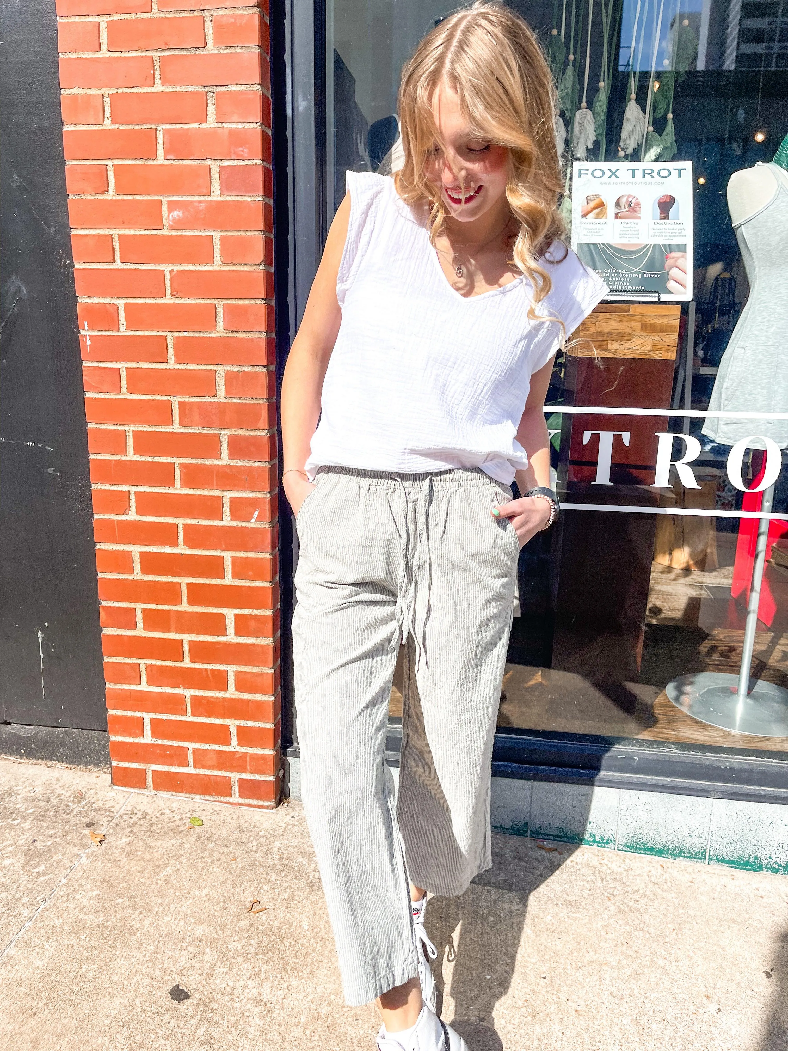 Striped Flowy Pants