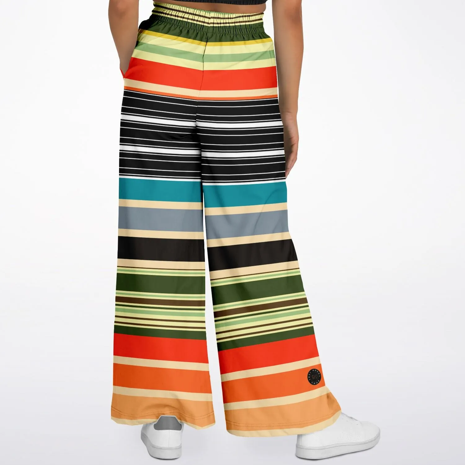 Tequila Sunrise Striped Eco-Poly Stretchy Phat Bellbottoms