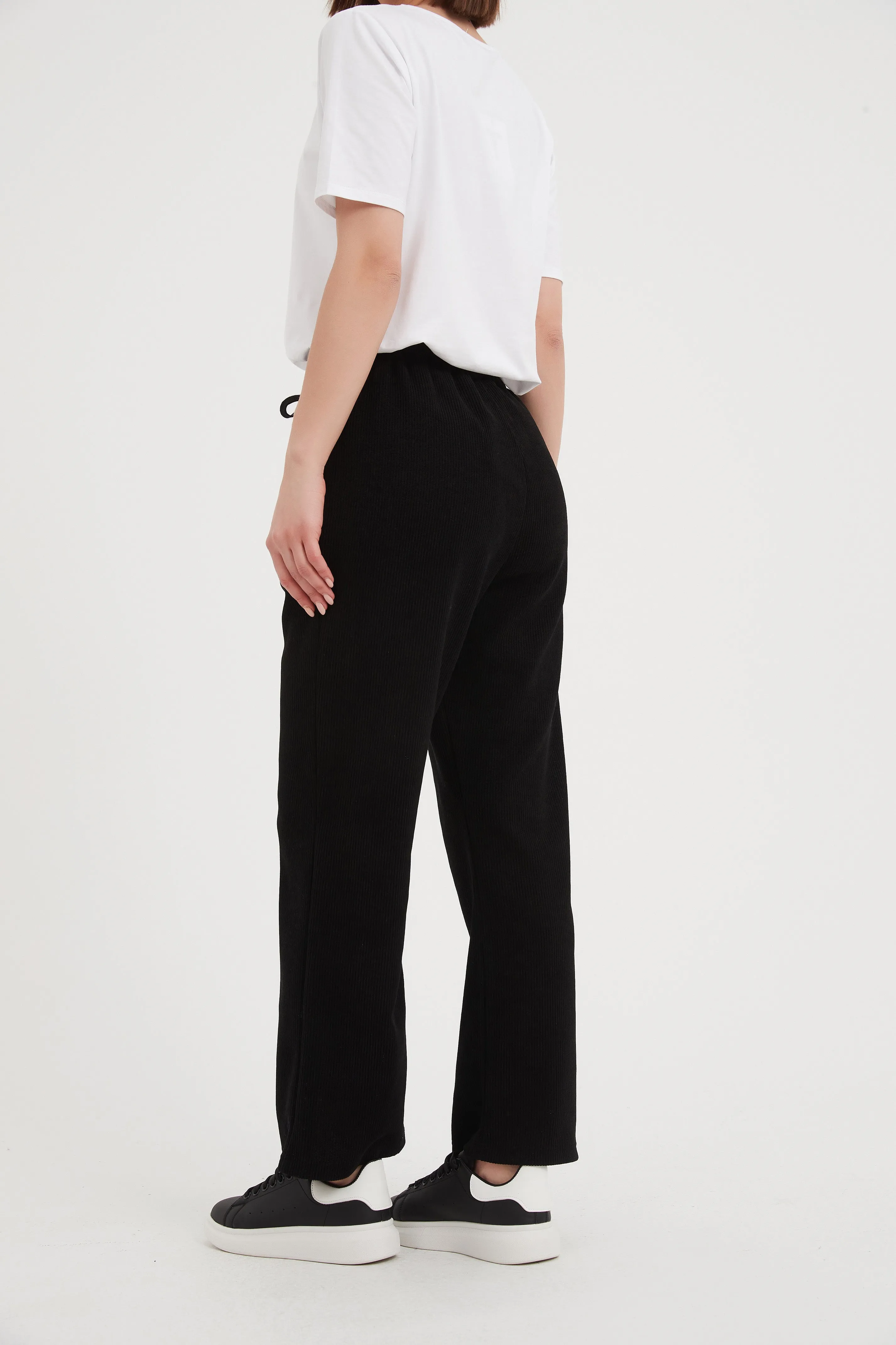 Tirelli - Straight Leg Stretch Cord Pants - Black