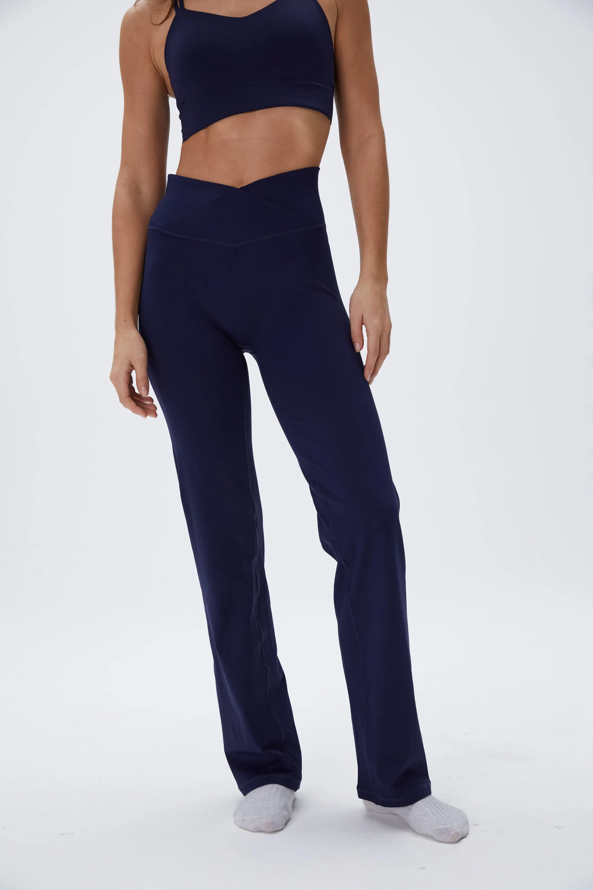 Ultimate Wrap Over Yoga Pant - Navy Blue