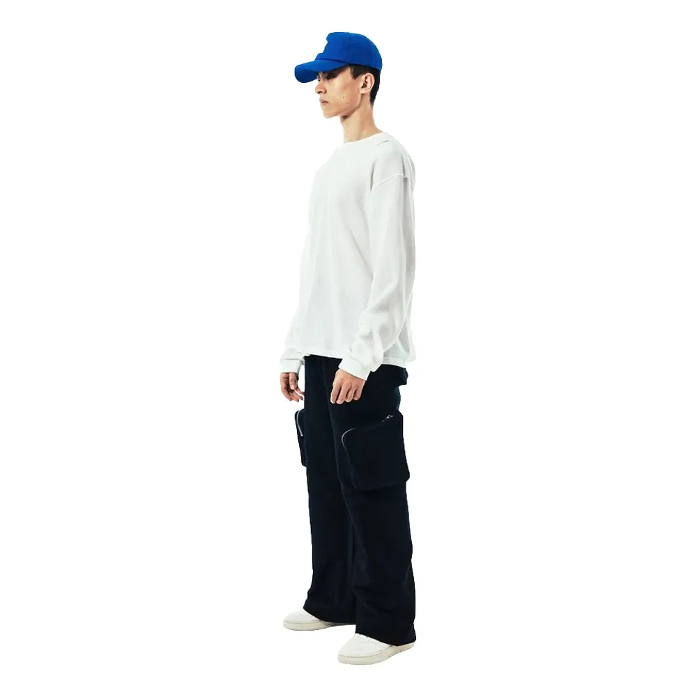 UNTITLED 001 FLARED ZIP CARGO PANTS-BLACK