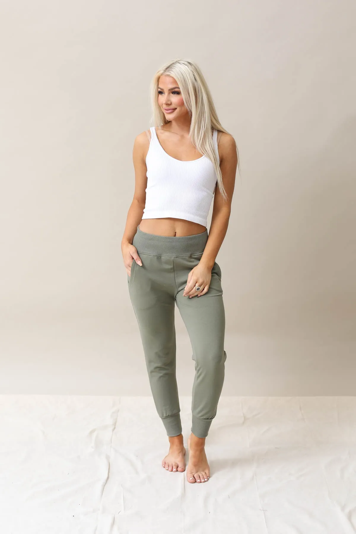 Wide Waist Band Stay In Joggers