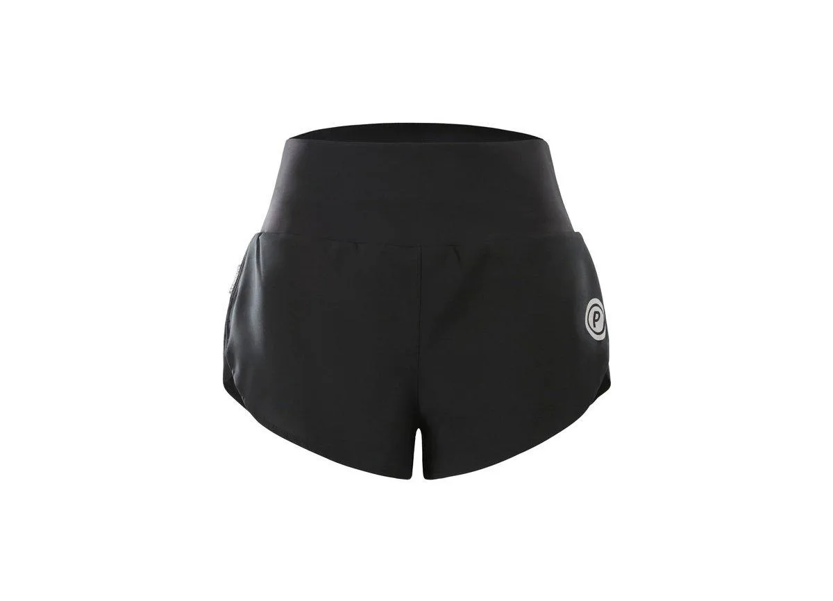 Women High Waisted 4 Inch Shorts for Running & Training (Carbon Black)