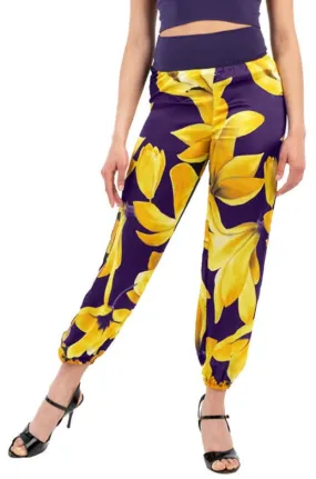 Yellow Floral Gathered Tango Pants